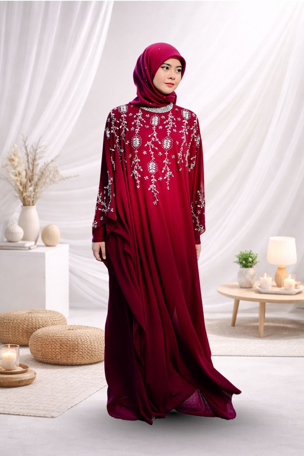 Kaftan size diagram with interactive hotspots